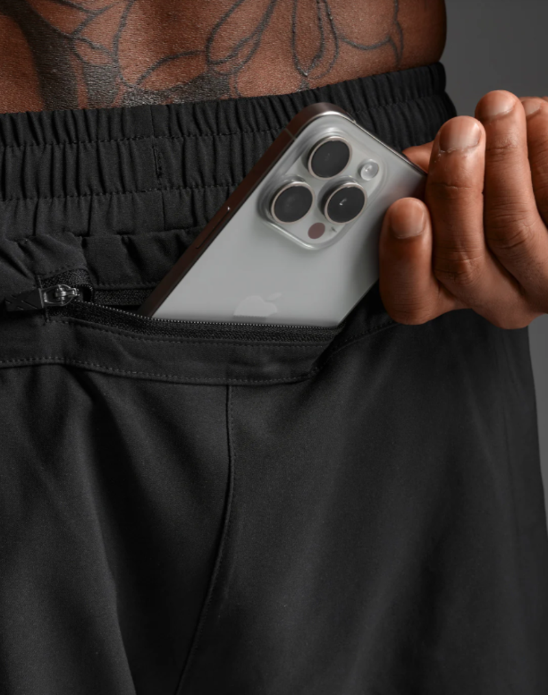 2XU Aero 5 Inch Men's Running Shorts - Black Silver Reflective-2