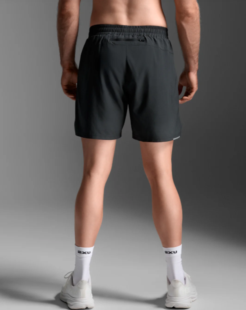 2XU Aero 7 inch Men's Running Shorts - Black Silver Reflective-1