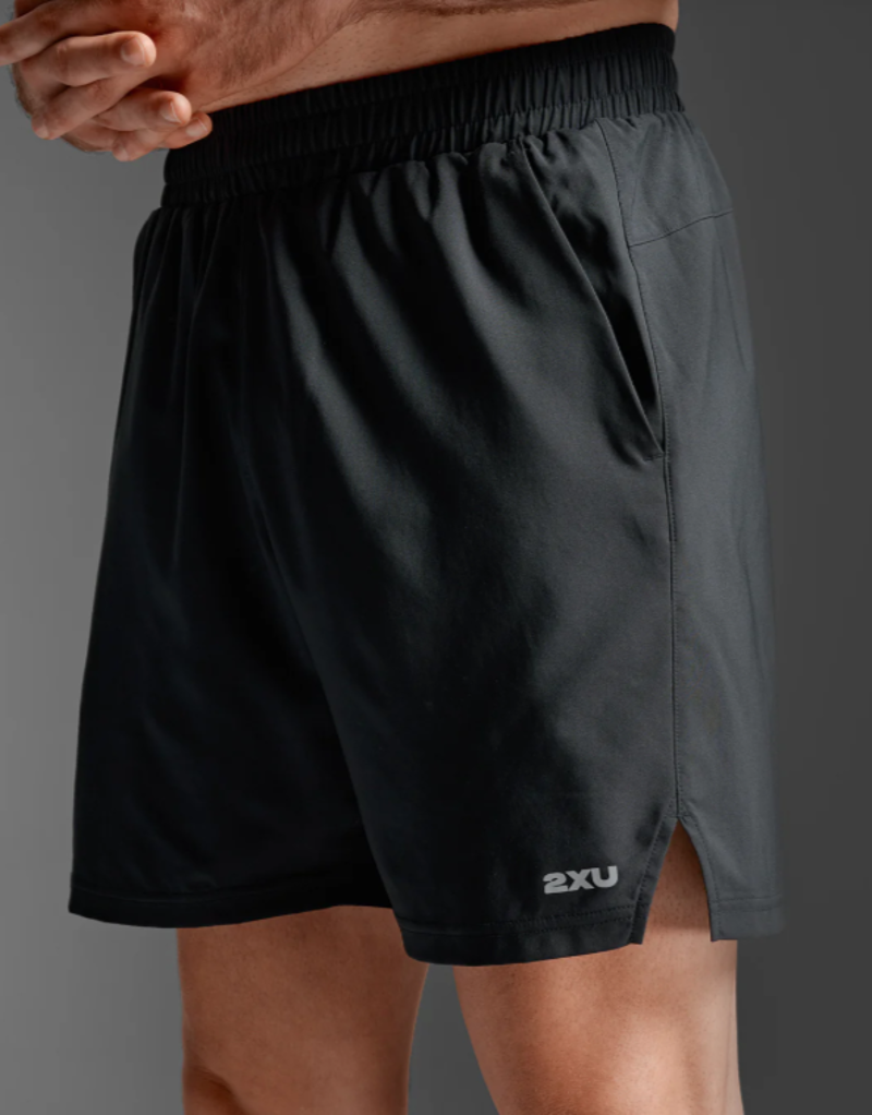 2XU Aero 7 inch Men's Running Shorts - Black Silver Reflective-2