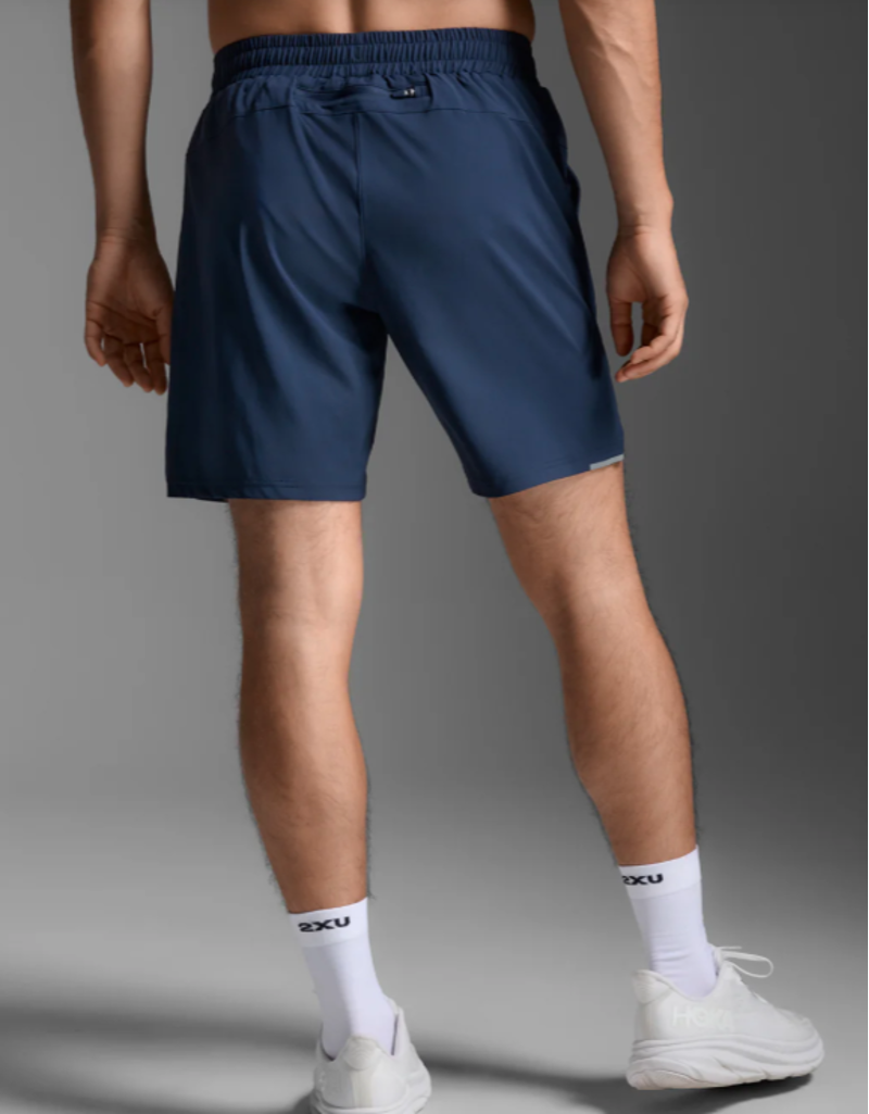 2XU Aero 7 Inch Men's Running Shorts - Midnight Silver Reflective-1