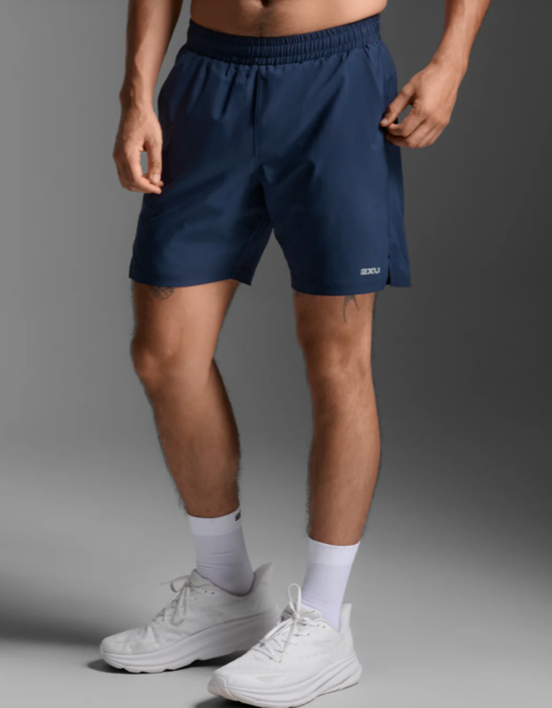 2XU Aero 7 Inch Men's Running Shorts - Midnight Silver Reflective-2