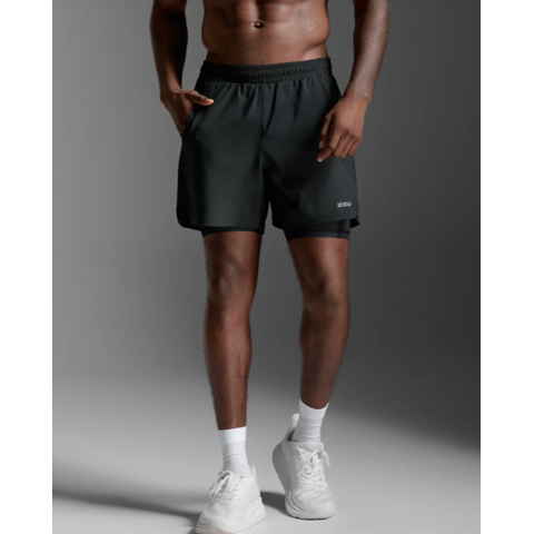 Arsuxeo short de corrida masculino 2 em 1, bermuda respirável e de Arsuxeo short de corrida masculino 2 em 1, bermuda respirável e de