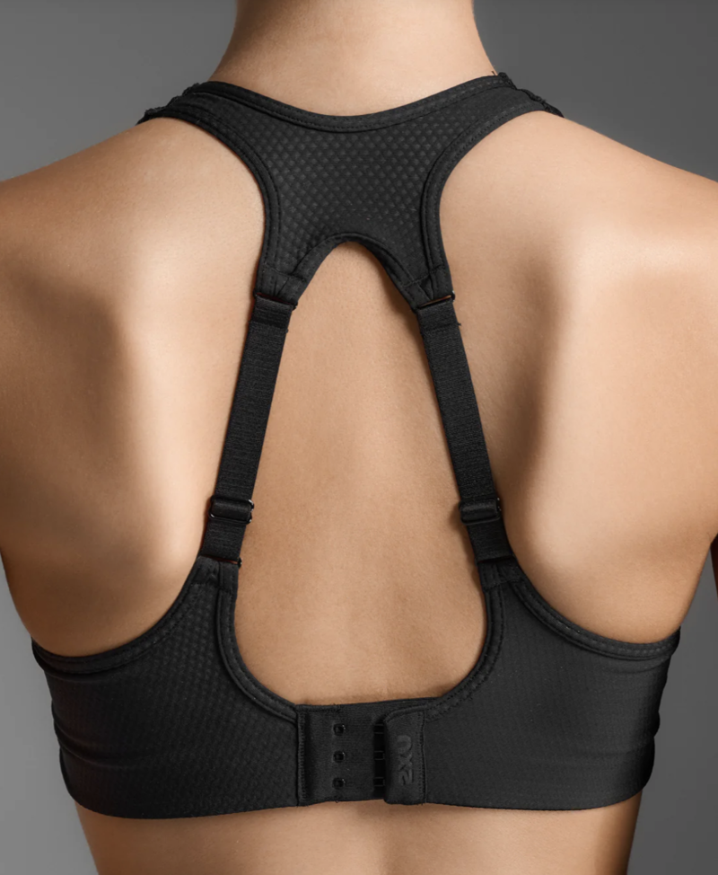 2XU Aero Mesh Medium Impact Women's Sports Bra - Black Silver Reflective-4