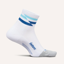 Feetures Elite Light Cushion Quarter Running Socks - White Track
