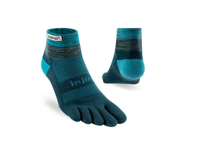 Injinji Trail Midweight Mini Crew Running Socks - Midnight-1