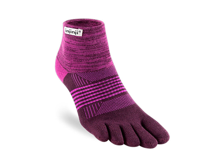 Injinji Trail Midweight Mini Crew Women's Running Socks - Violet
