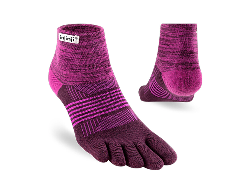 Injinji Trail Midweight Mini Crew Women's Running Socks - Violet-1