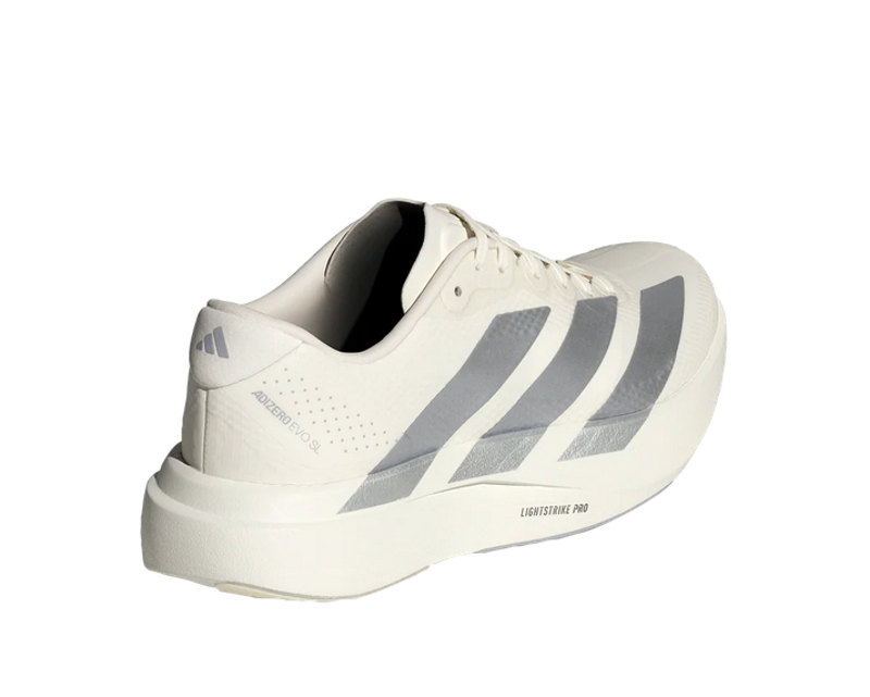 Adidas Adizero Evo SL Woven Women's Running Shoes - Core White Halo Silver-1