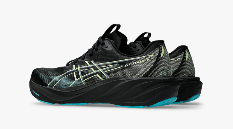 ASICS GT-2000 15 Men's Supportive Running Shoes - Black Energy Aqua-3