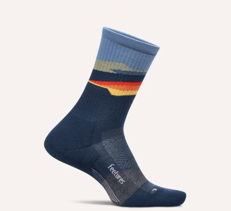 Feetures Trail Max Cushion Mini Crew Unisex Socks - Tectonic Navy