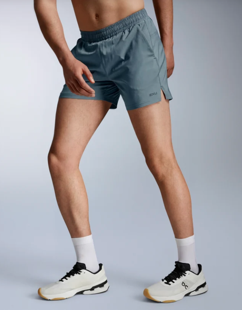 2XU Aero 5 Inch Men's Running Shorts - Blue Shade Black Reflective-1