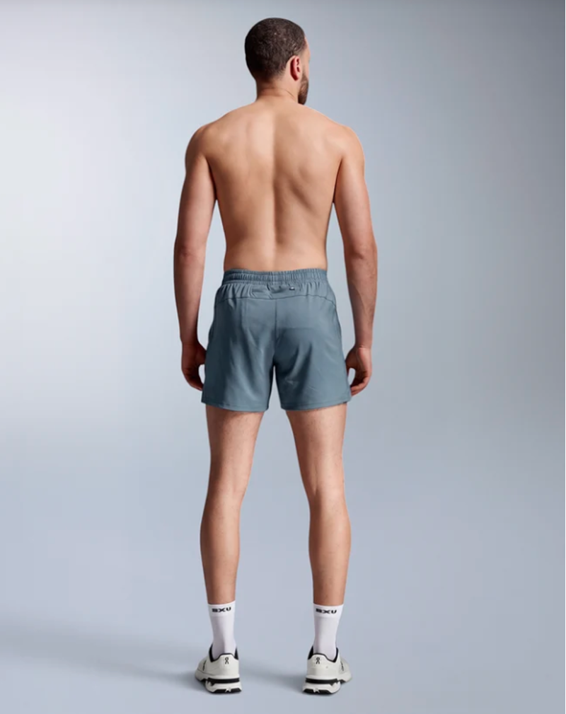 2XU Aero 5 Inch Men's Running Shorts - Blue Shade Black Reflective-4