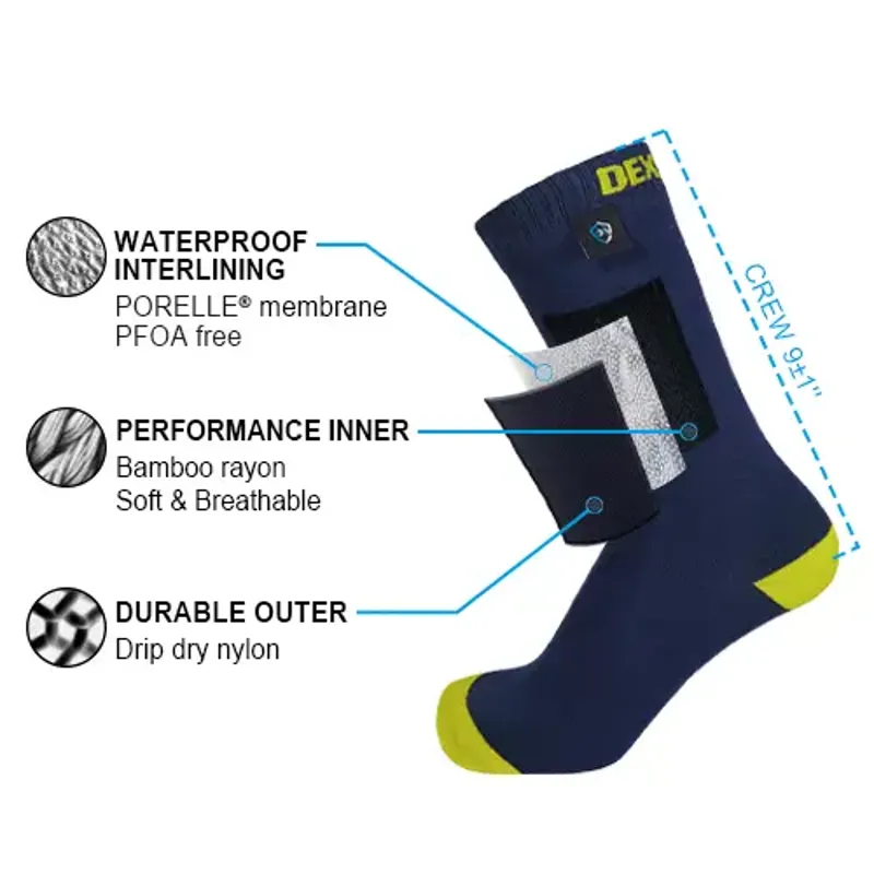 DexShell Ultra Thin Waterproof Crew Socks Black-1