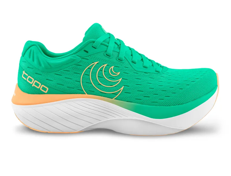 TOPO Atmos Women's Neutral Running Shoe Green Orange