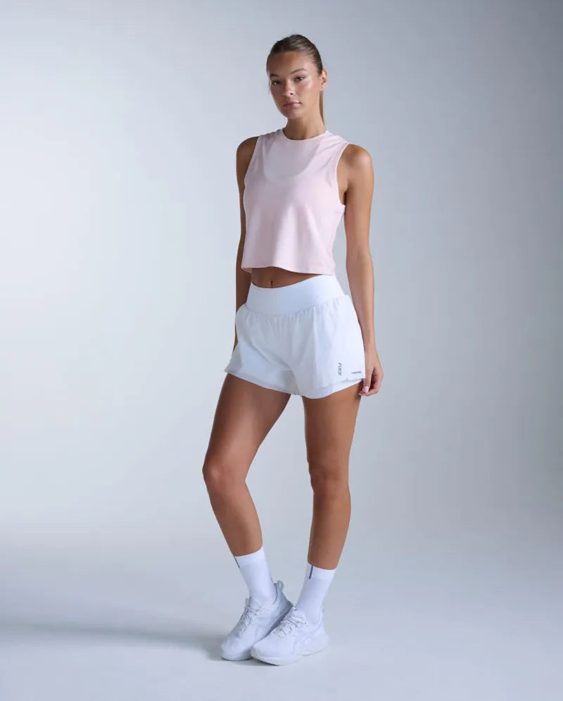 2XU Aero Crop Women's Running Tank - Pink-3