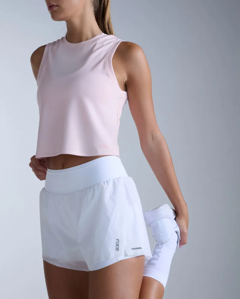 2XU Aero Crop Women's Running Tank - Pink
