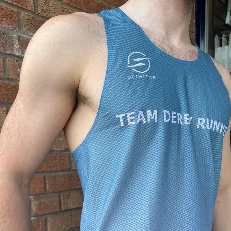 Team Derby Runner Scimitar Aero Vest Blue White-2