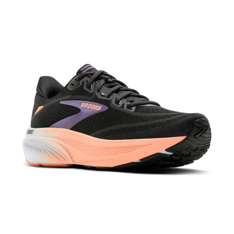 Brooks Ghost 18  Women's Running Shoes - Black Mulled Grape Peach-1