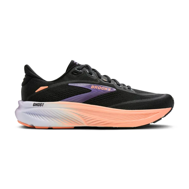 Brooks Ghost 18  Women's Running Shoes - Black Mulled Grape Peach