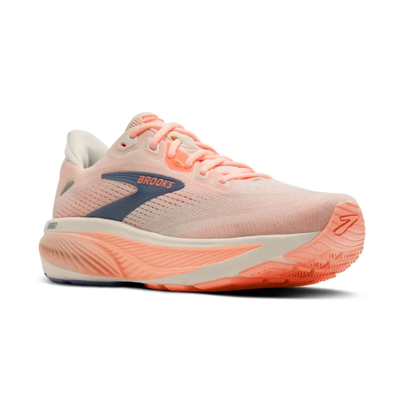 Brooks Ghost 18 WIDE Women's Running Shoes - Star White Cyber Peach Grey-1