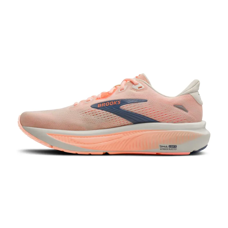 Brooks Ghost 18 WIDE Women's Running Shoes - Star White Cyber Peach Grey-2