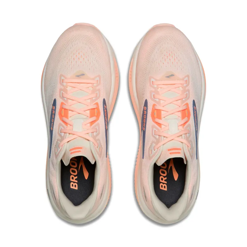 Brooks Ghost 18 WIDE Women's Running Shoes - Star White Cyber Peach Grey-5