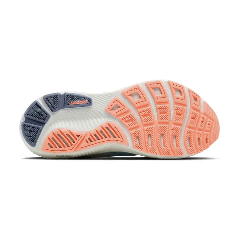 Brooks Ghost 18 WIDE Women's Running Shoes - Star White Cyber Peach Grey-3