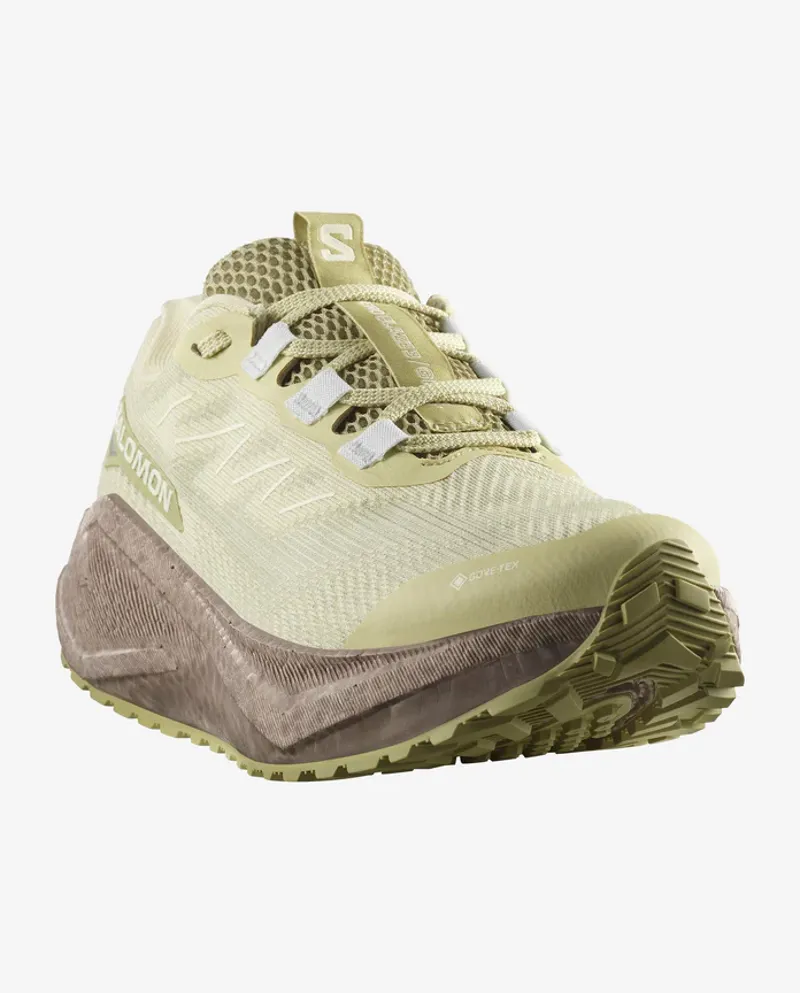 Salomon Aero Blaze 3 Grvl GORE-TEX  Women's Trail Running Shoes - Green Haze Iron Ice Flow-1