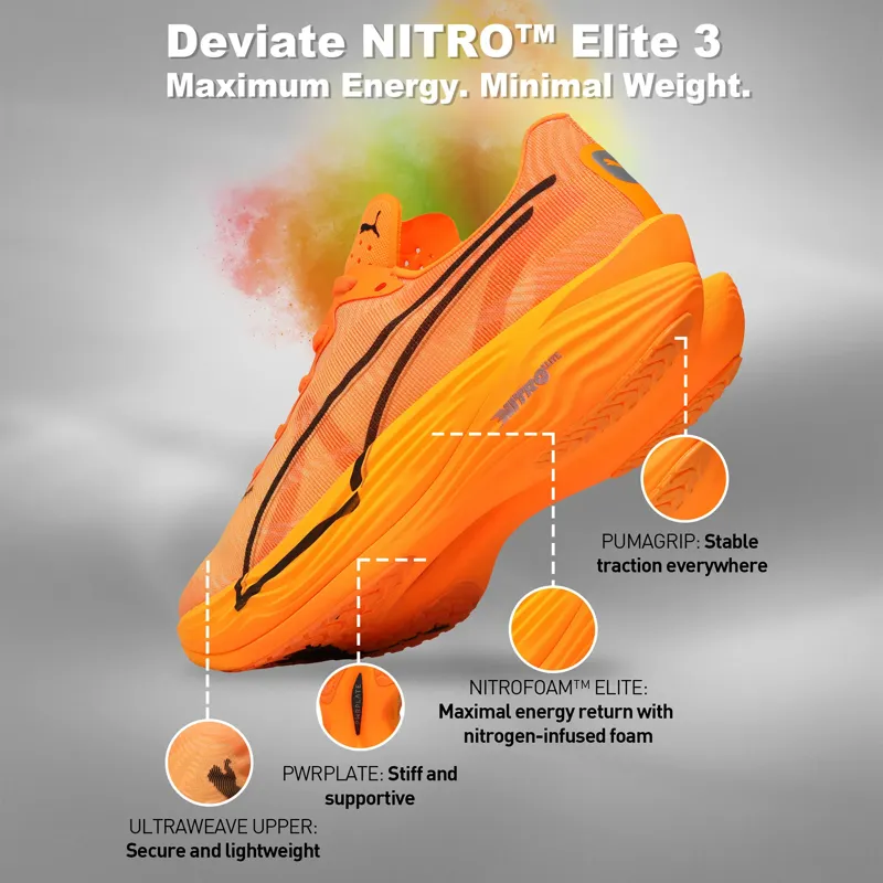 Puma Deviate NITRO Elite 3 Men's Race Day Shoes Heat Fire Black-6