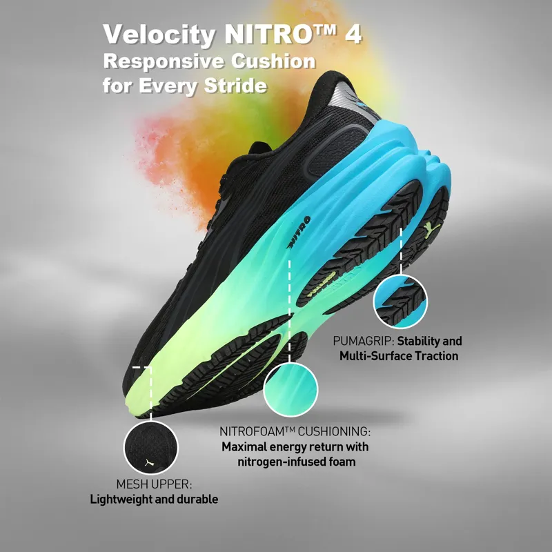 PUMA Velocity NITRO 4 Men's Neutral Running Shoe Black-Speed Blue-6
