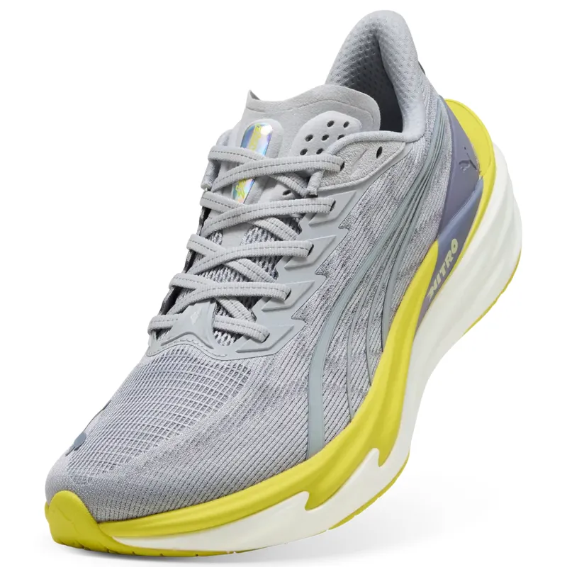 Puma Deviate NITRO 4 Men's Running Shoes - Vibrant Silver-Lux Lime-6