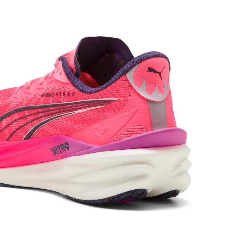 Puma Deviate NITRO 4 X HYROX Men's Running Shoes - White-Electric Orchid-Pure Pink-5