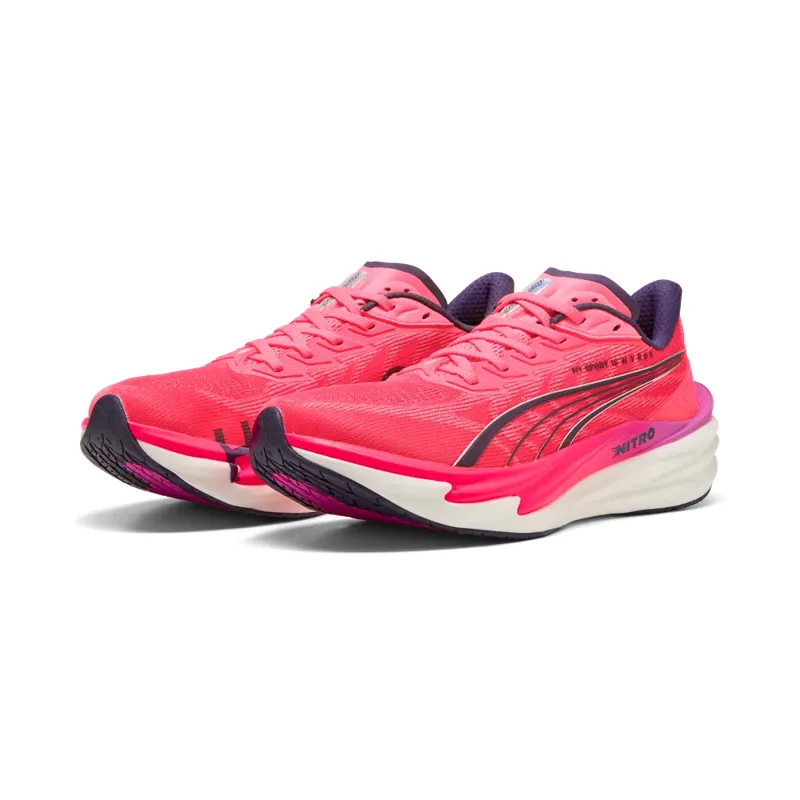 Puma Deviate NITRO 4 X HYROX Men's Running Shoes - White-Electric Orchid-Pure Pink-2