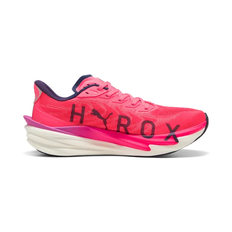 Puma Deviate NITRO 4 X HYROX Men's Running Shoes - White-Electric Orchid-Pure Pink-1