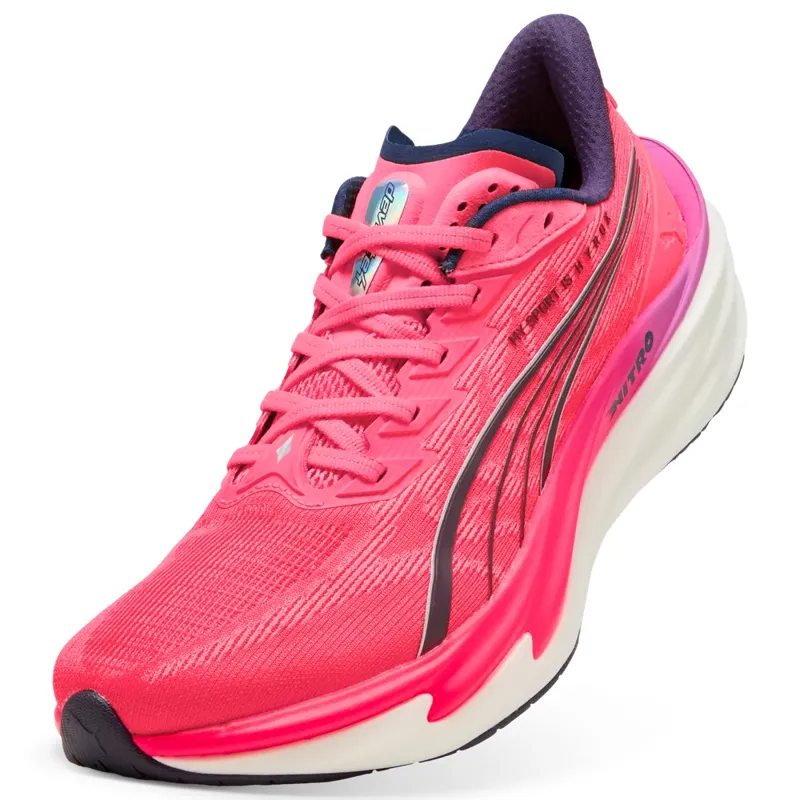 Puma Deviate NITRO 4 X HYROX Men's Running Shoes - White-Electric Orchid-Pure Pink-6