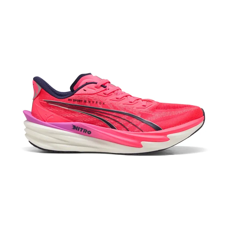 Puma Deviate NITRO 4 X HYROX Men's Running Shoes - White-Electric Orchid-Pure Pink