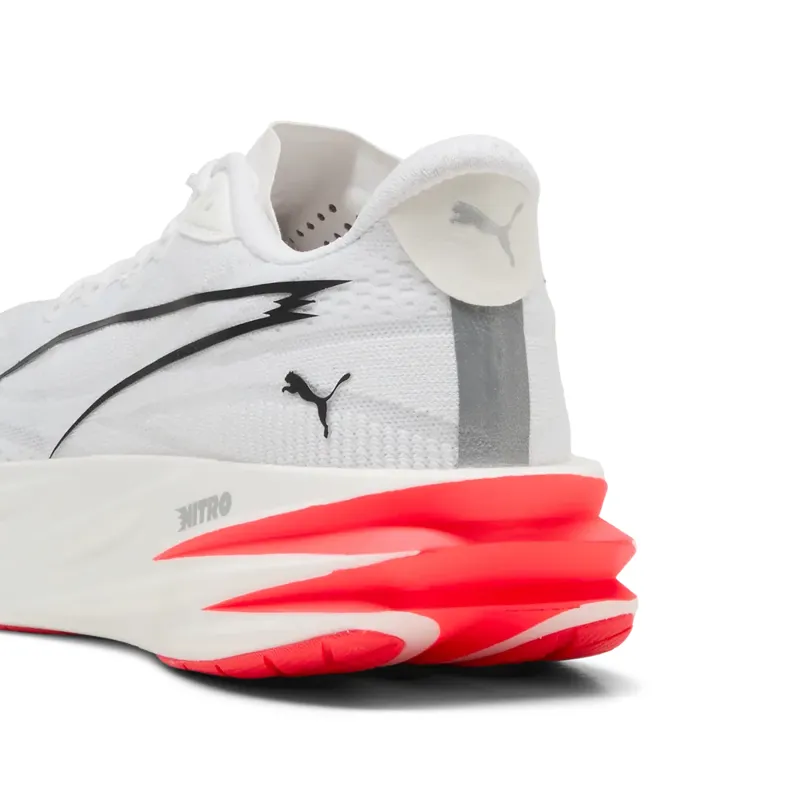 Puma Deviate Pure Nitro Men's Running Shoes - Puma White Ultra Red-4