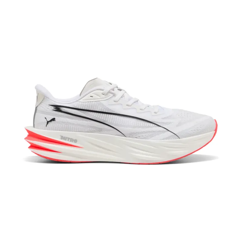 Puma Deviate Pure Nitro Men's Running Shoes - Puma White Ultra Red