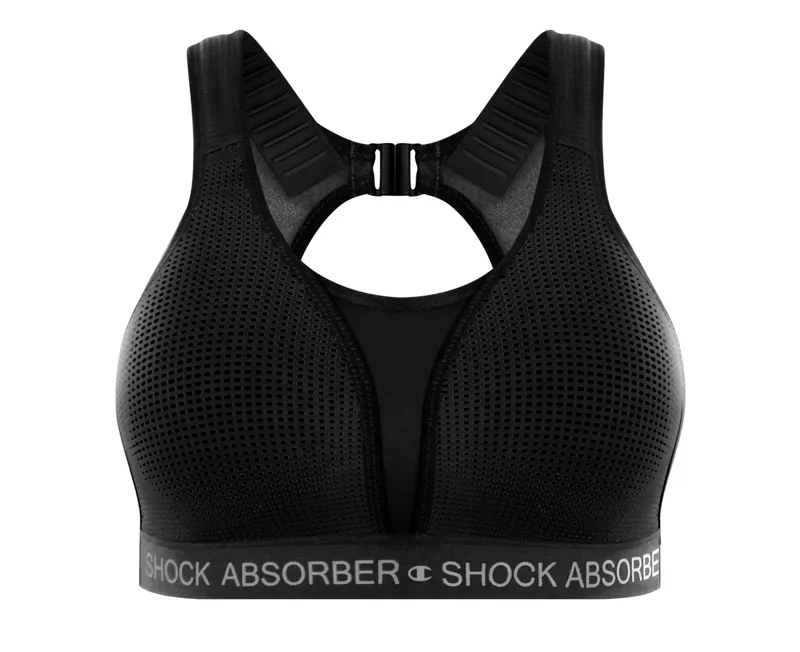 Shock Absorber Padded Run Bra - Black Silver