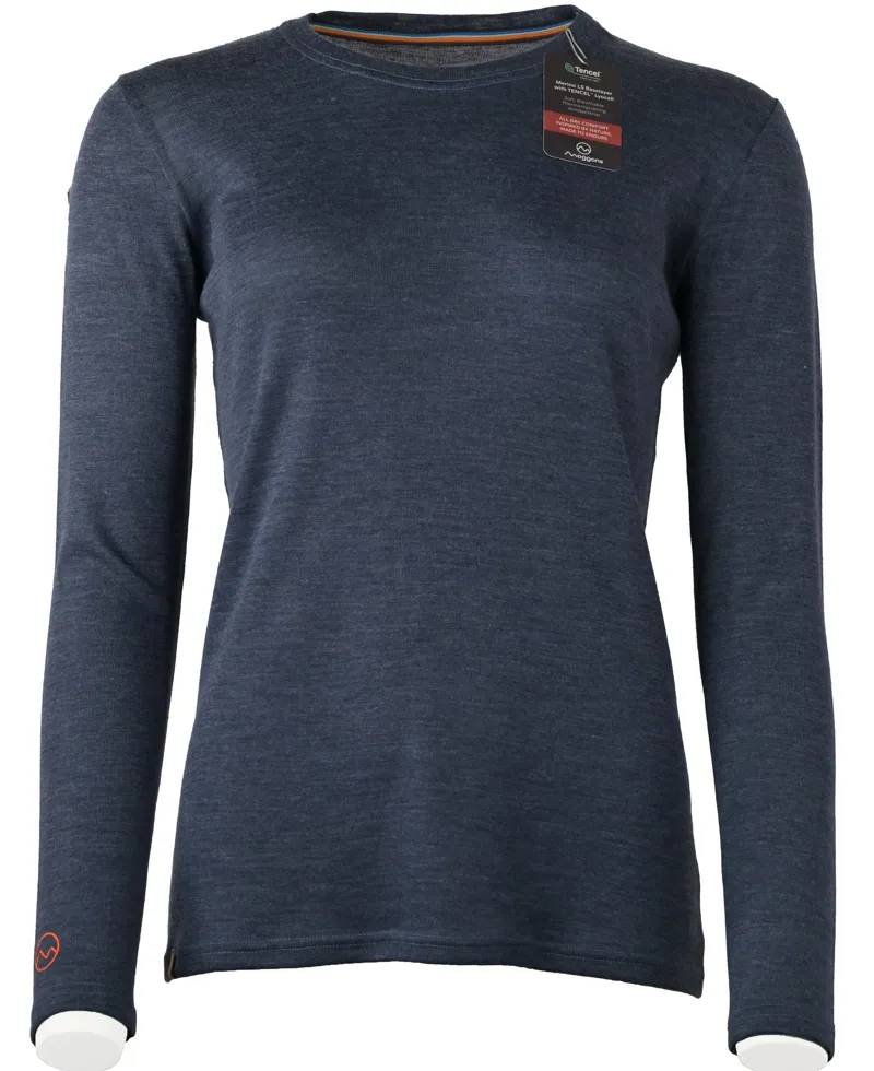 Merino-Tencel Long sleeve Women's Merino Baselayer Denim Blue 